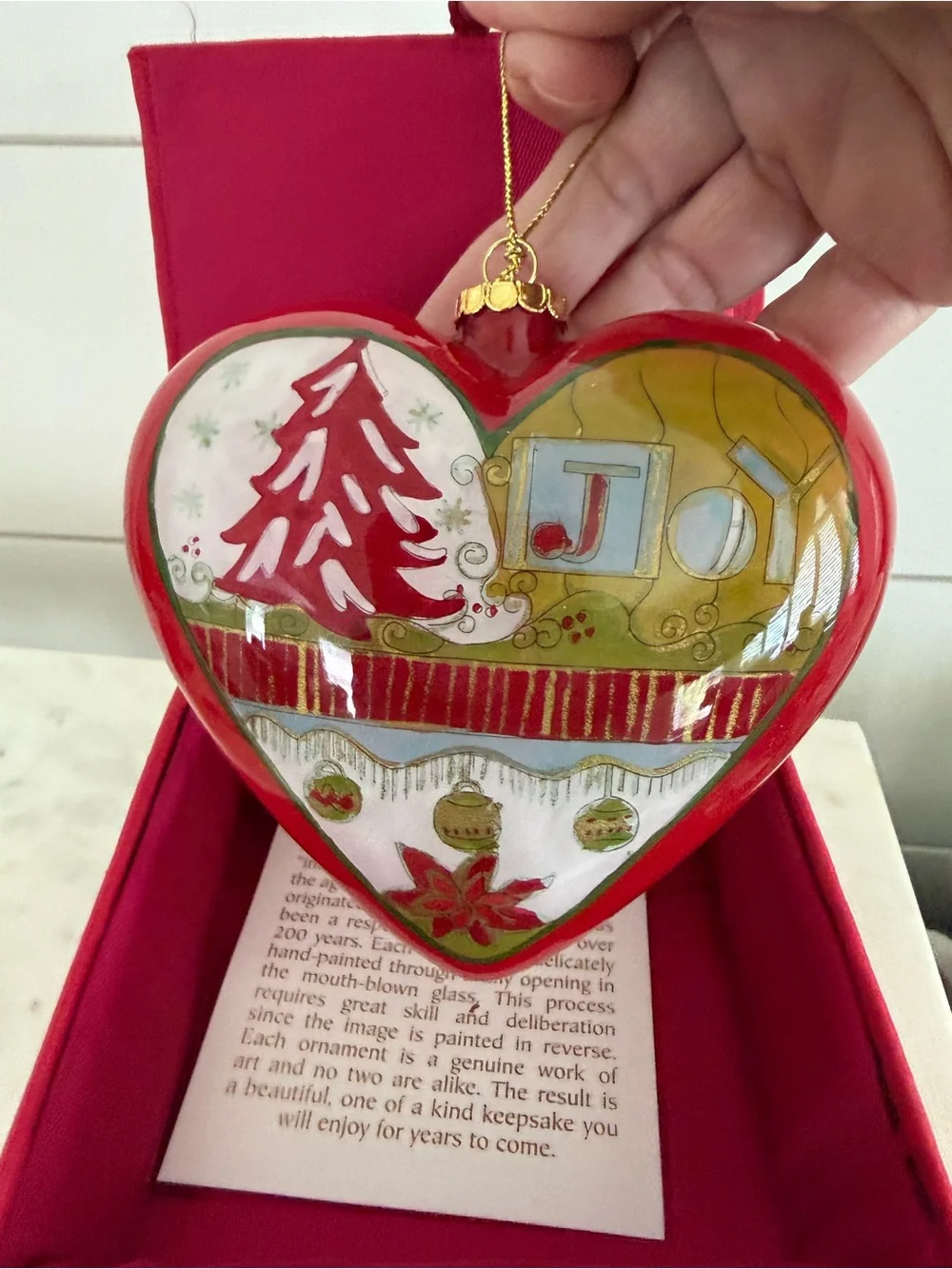 Vintage Pier 1 Li Bien Glass Heart Ornament 2008